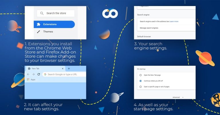 what extensions do in the search settings - while you are working with search monetization