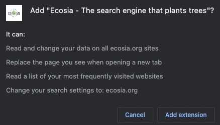 add ecosia search engine example and how they work with search monetization
