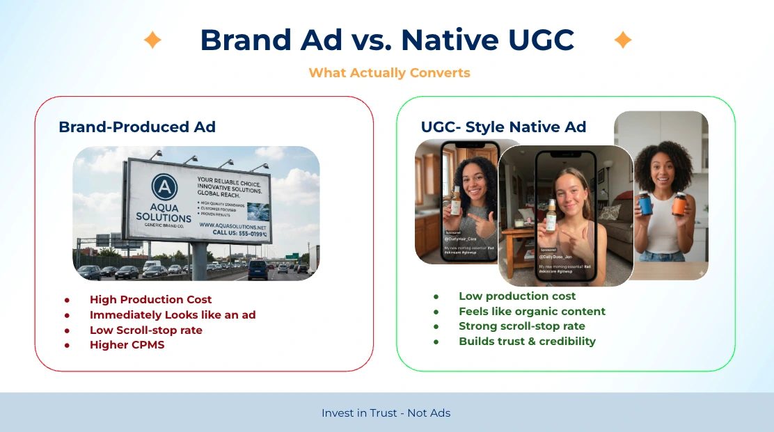 brand ad vs native ugc